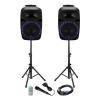 KIT SONORIZARE 2 X 12 inch/30CM 2X200W 1 ACTIV + 1 PASIV USB/SD/BT