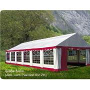 Pavilion demontabil sau fix 6 x 8 M - alb-rosu