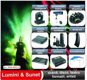 Echipamente audio-video si lumini profesionale pentru scena, teatru si cluburi