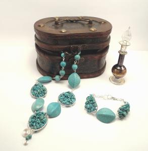 Set de bijuterii handmade din turcoaz
