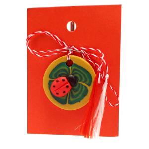 Martisor handmade cu trifoi si gargarita