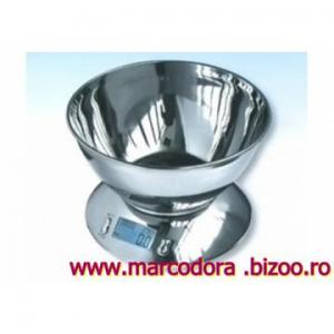 Cantar electronic din inox digital de bucatarie cu termometru, ceas