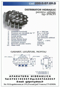 Distribuitor TELEMAC,IFRON,Automacara,TAF,TIH,Autogreder,etc