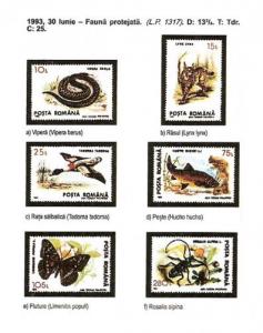 Timbre 1993 ROMANIA (serii si colite filatelice)